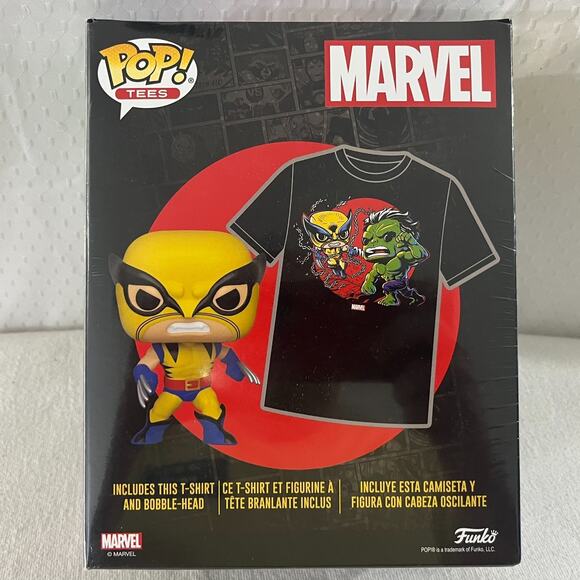 Funko POP! Tees Wolverine VS Hulk Unisex 2XL T-Shirt & Wolverine Funko Pop! - Picture 3 of 7